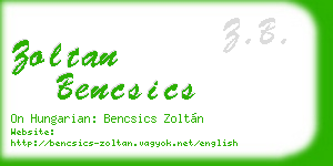 zoltan bencsics business card